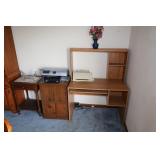 COMPUTER DESK WITH PRINTER AND 2 NIGHT STANDS