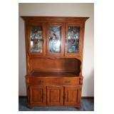 GLASS FRONT LIGHTED CHINA CABINET WITH UNDER