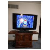 LG 55" FLATSCREEN TV WITH POLK SOUNDBAR, TV STAND