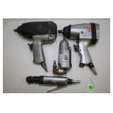 LOT OF 4 PNEUMATIC 1/2" IMPACT WRENCHES & 1/4"