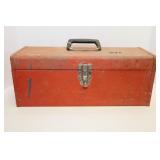 KENNEDY PORTABLE METAL TOOLBOX WITH CONTENTS