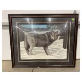 HEROLD RIGSBY SIGNED FRAMED AND MATTED WOLF PRINT