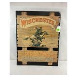 WINCHESTER METAL EMBOSSED ADVERTISING SIGN - 13" X