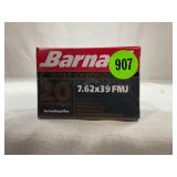 20 ROUNDS OF BARNAUL 7.62 X 39 FULL METAL JACKET