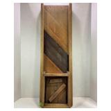 VINTAGE WOODEN INDIANAPOLIS KRAUT CUTTER SLIDE AND