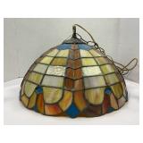 LARGE STAINED GLASS HANGING ROOM LIGHT - APPROX.