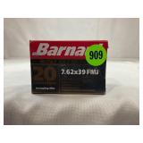 20 ROUNDS OF BARNAUL 7.62 X 39 FULL METAL JACKET