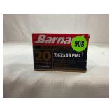 20 ROUNDS OF BARNAUL 7.62 X 39 FULL METAL JACKET