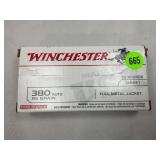 50 ROUNDS OF WINCHESTER 380 AUTO 95 GRAIN AMMO