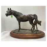 RICK AUGUSTINE 1979 BRONZE HORSE STATUE FLEETING