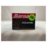 20 ROUNDS OF BARNAUL 7.62 X 39 FULL METAL JACKET