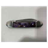 CUTTIN HORSE HAMMER FORGED ENGRAVED TWO BLADE