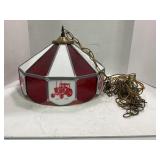 INTERNATIONAL HARVESTER STAINED GLASS HANGING LAMP