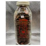 TROPICANA 1 QUART ORANGE JUICE GLASS JUG FULL OF