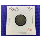 1865 THREE CENT NICKEL