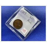 1909 VDB LINCOLN CENT AU