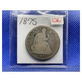 1875 SEATED HALF DOLLAR
