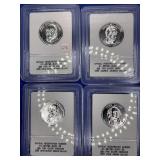 LOT OF 4 - .999 FINE SILVER ENRICHED PRESIDENTIAL