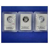 LOT OF 3 .999 FINE SILVER ENRICHED PRESIDENTIAL