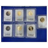 LOT OF 7 PRESIDENTIAL PURE 24KT GOLD ENRICHED $1