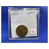 1912-S LINCOLN CENT GOOD
