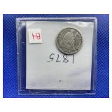 1875 SEATED DIME