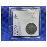 1877 SEATED DIME VF