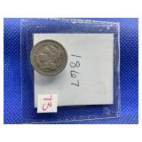 1867 THREE CENT NICKEL