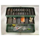 MY BUDDY FALLS CITY METAL TACKLE BOX WITH VINTAGE