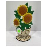 CAST IRON SUNFLOWER DOOR STOP - 10" TALL