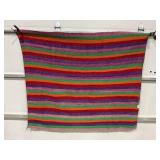 VINTAGE HAND MADE THROW BLANKET/RUG? - 56" X 63"