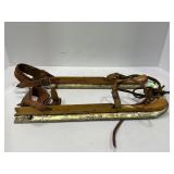 POOLSTER DUTCH WOOD WITH LEATHER STRAPS ICE SKATES