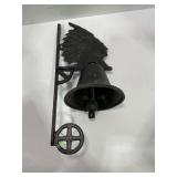 CAST IRON INDIAN CHIEF BELL - 15" X 7"