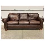 THOMASVILLE BENJAMIN LEATHER COUCH - 90" LONG