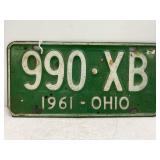 1961 OHIO PAIR OF MATCHING LICENSE PLATES