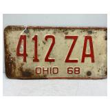 1968 OHIO PAIR OF MATCHING LICENSE PLATES
