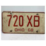 1968 OHIO PAIR OF MATCHING LICENSE PLATES