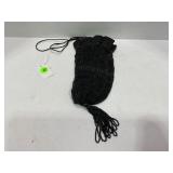 BLACK VICTORIAN HAND BEADED DRAW STRING WOMENS