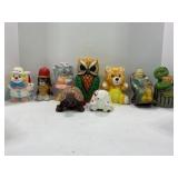 LARGE LOT OF CHILDRENS COIN BANKS.