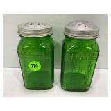 PAIR OF VINTAGE OWENS ILLIONIS GREEN DEPRESSION