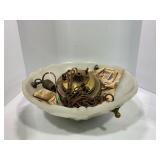 LARGE VICTORIAN ERA GLASS HANGING CHANDELIER - 16"