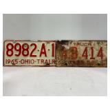 LOT OF 5 OHIO TRUCK AND TRAILER LICENSE PLATES