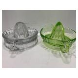 URANIUM GLASS JUICER - GLOWS - DOES HAVE SOME