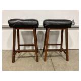 LOT OF 2 PADDED BAR STOOLS - 27" SEAT HEIGHT