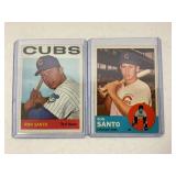 276.  Lot of (2) Vintage Ron Santo Chicago Cubs Ba