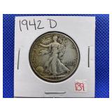 1942-D WALKING LIBERTY HALF DOLLAR