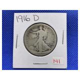 1916-D WALKING LIBERTY HALF DOLLAR