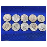 LOT OF 10 1968 KENNEDY HALF DOLLARS