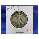 1919-S WALKING LIBERTY HALF DOLLAR