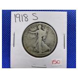 1918-S WALKING LIBERTY HALF DOLLAR